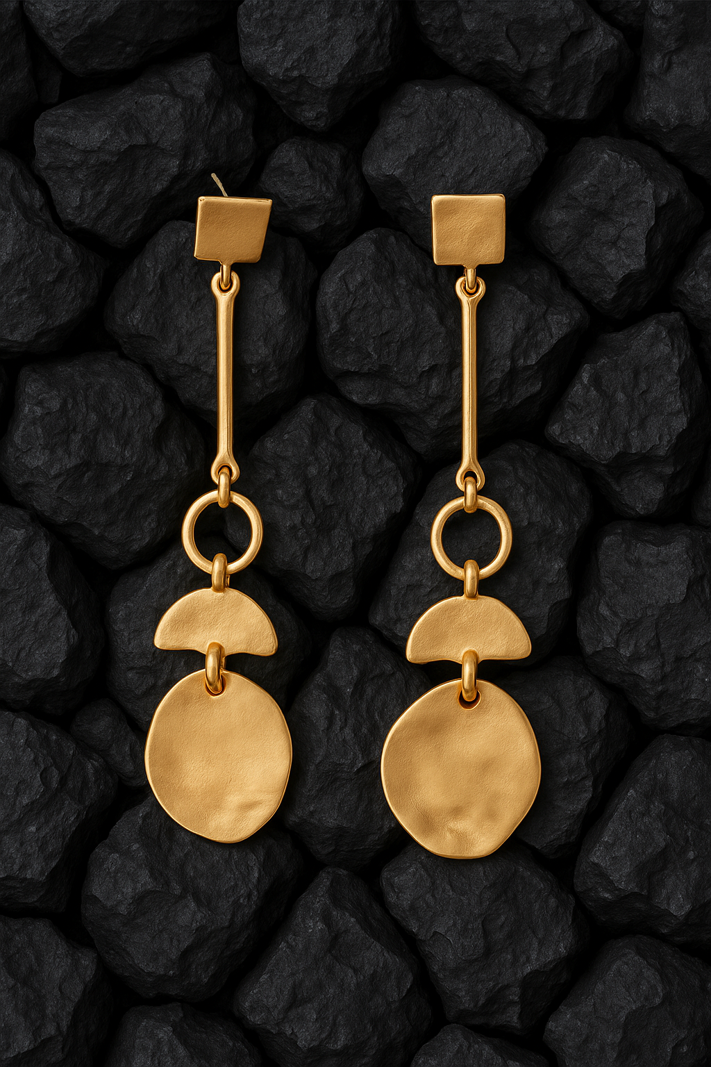 Champagne Abstract Drop Earrings