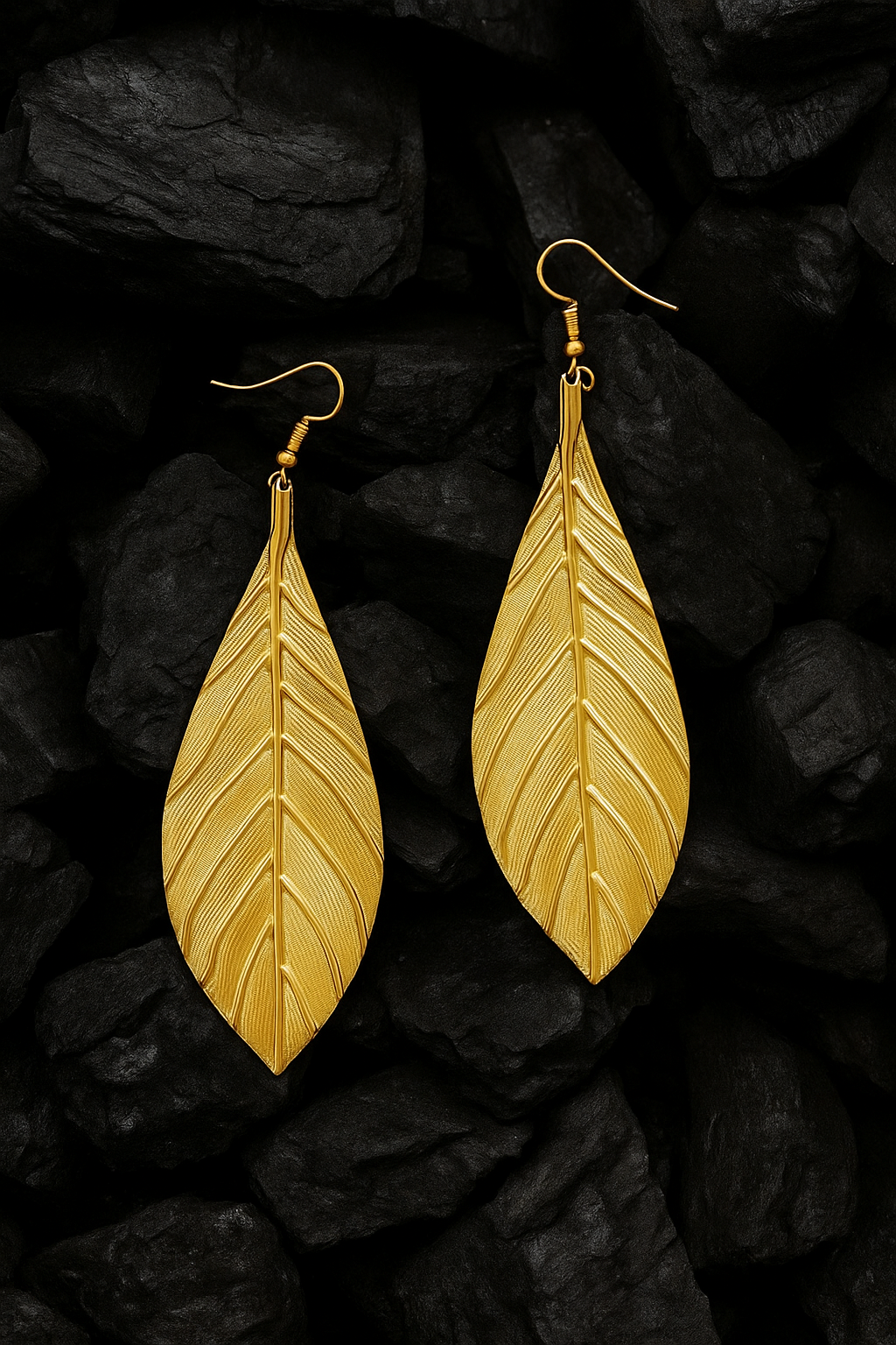 Golden Leaf Hook Earrings