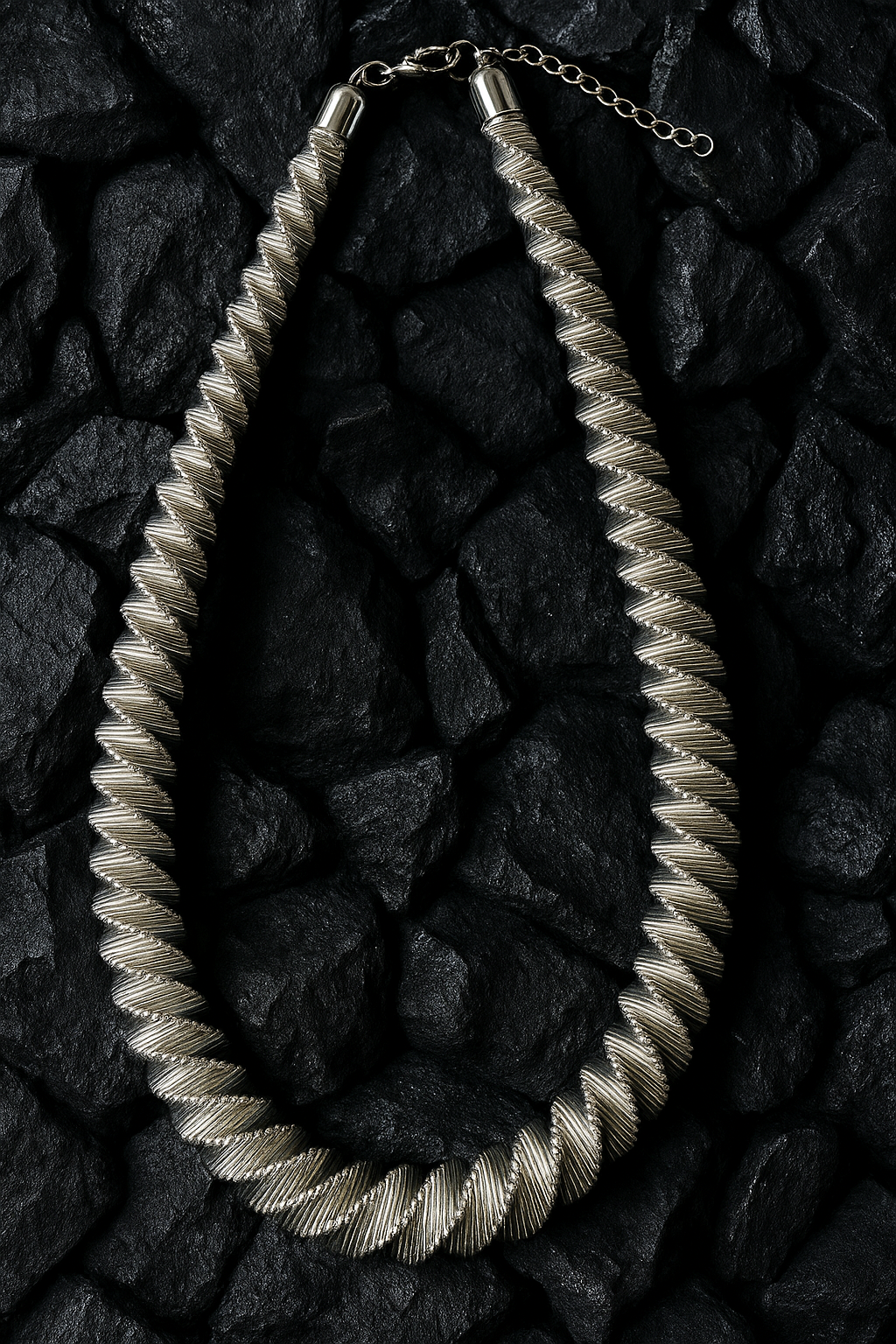 Silver Spiral Collar Necklace