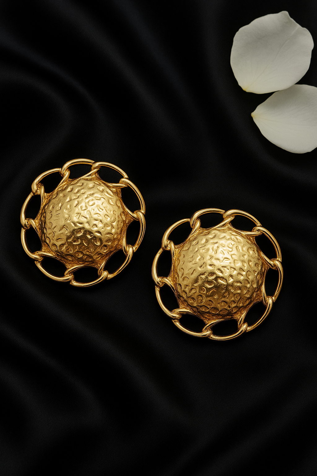 Champagne Hoop Studs