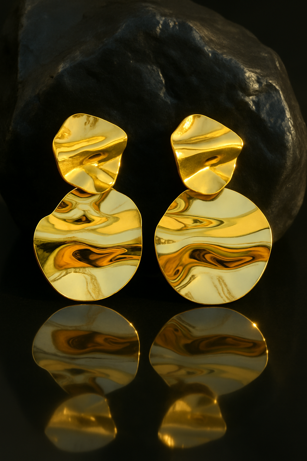 Molten Gold Drapes Danglers