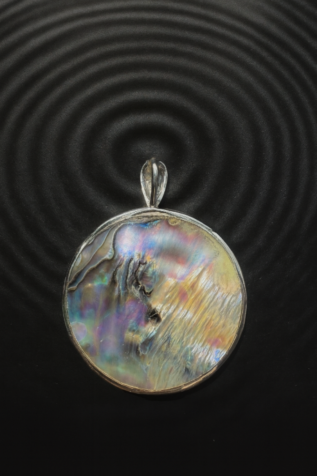 Dual-Sided Swirl Pendant - Abalone & 925 Silver