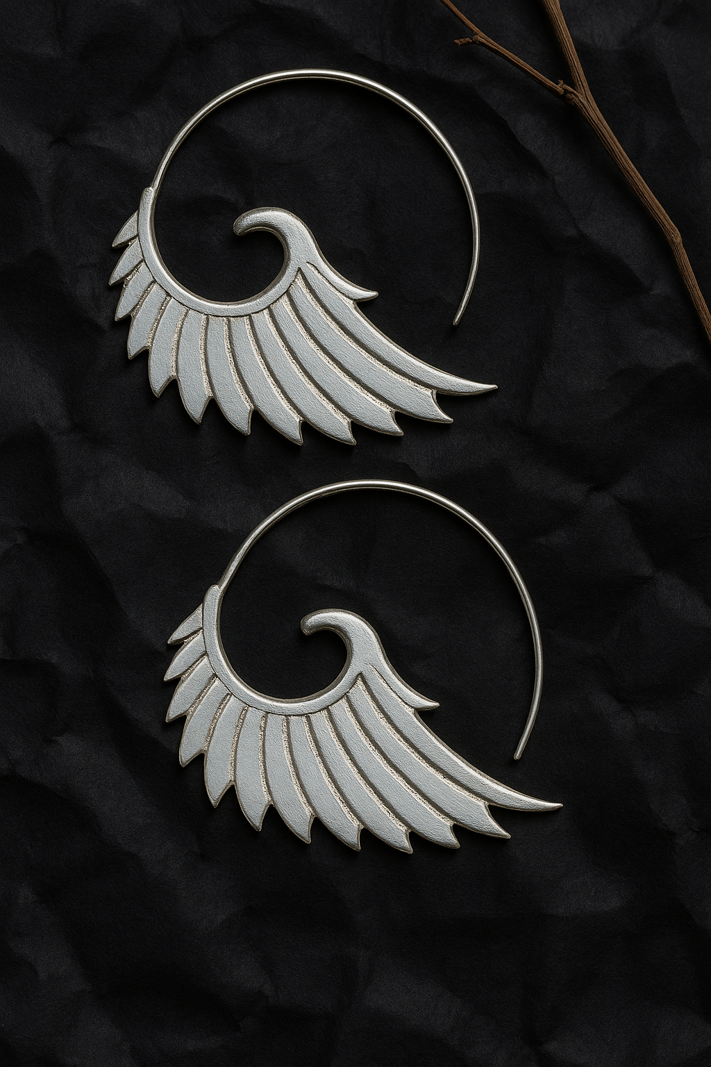Antique Wings Hook Earrings