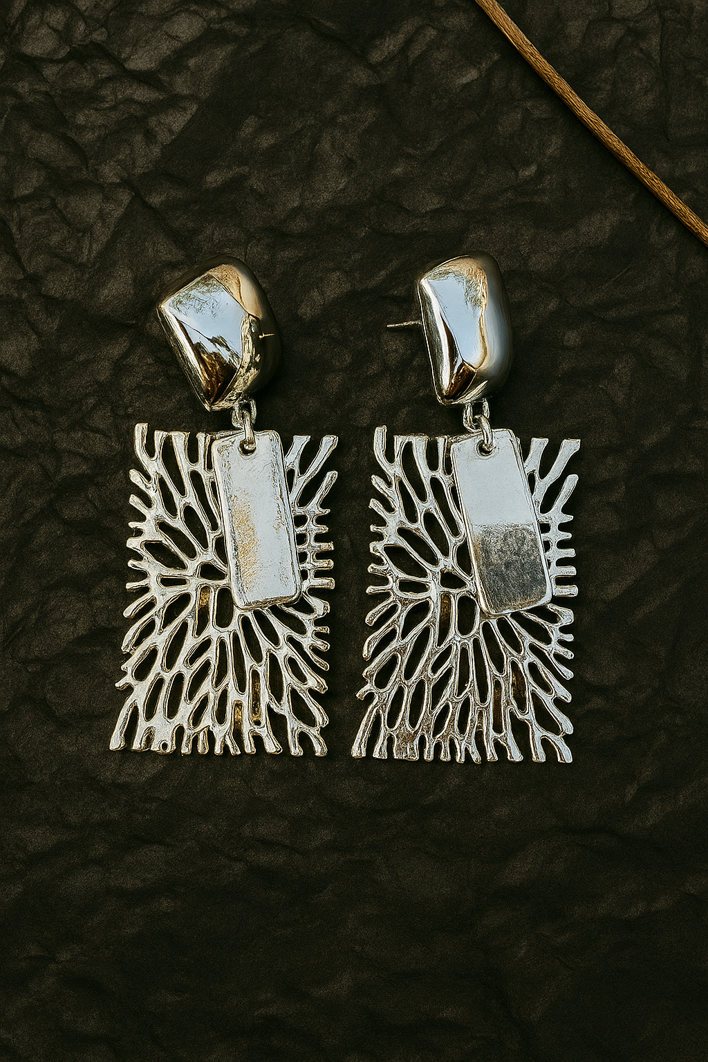 Metal Mesh Drop Earrings