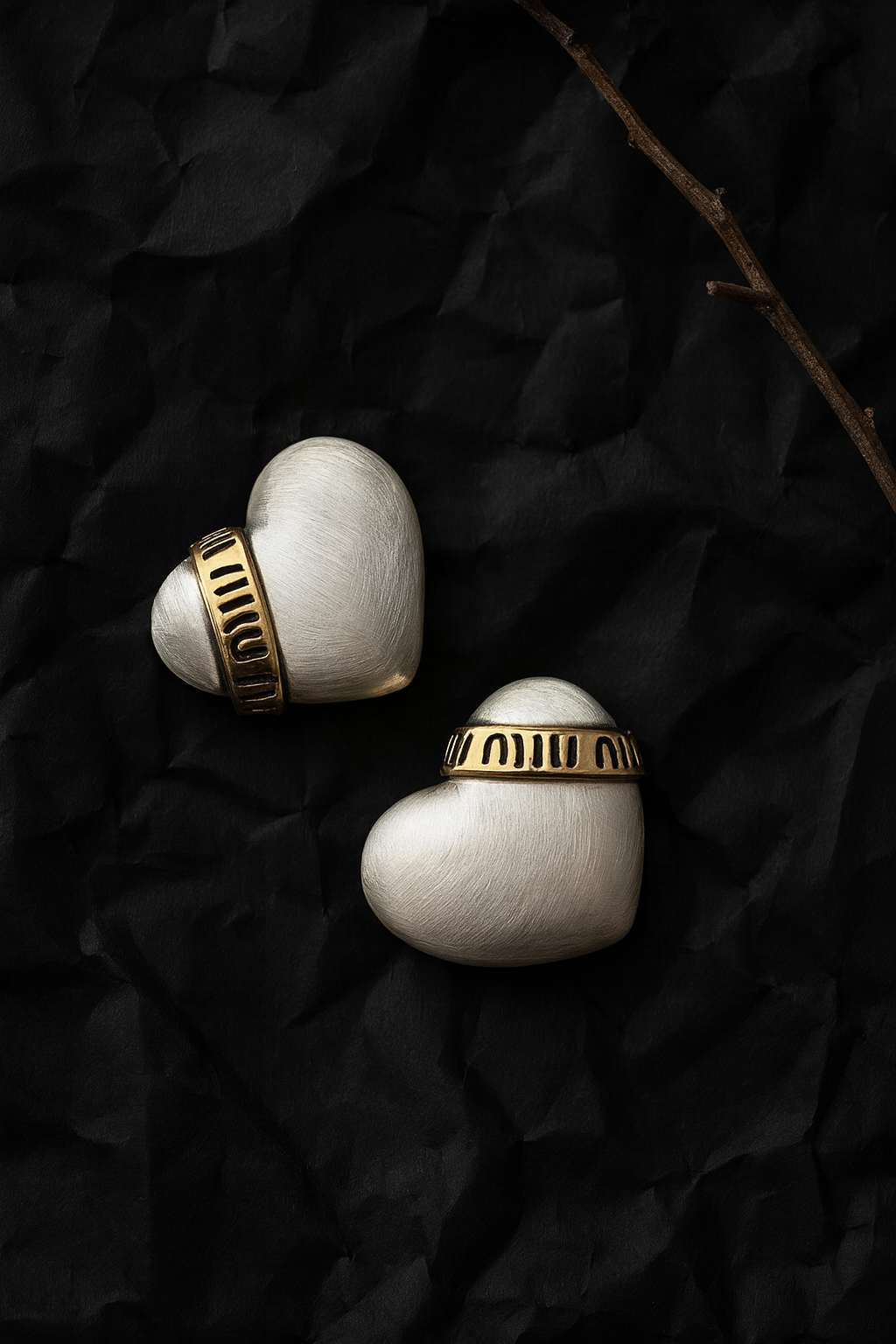 Pearl White Heart Studs