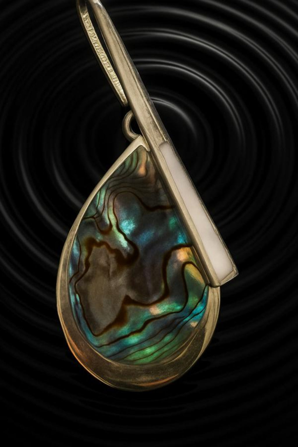 Teardrop Pendulum Pendant - Abalone & 925 Silver