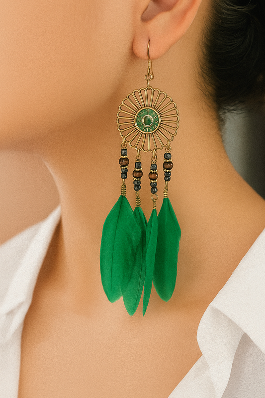 Green Breeze Hook Earrings