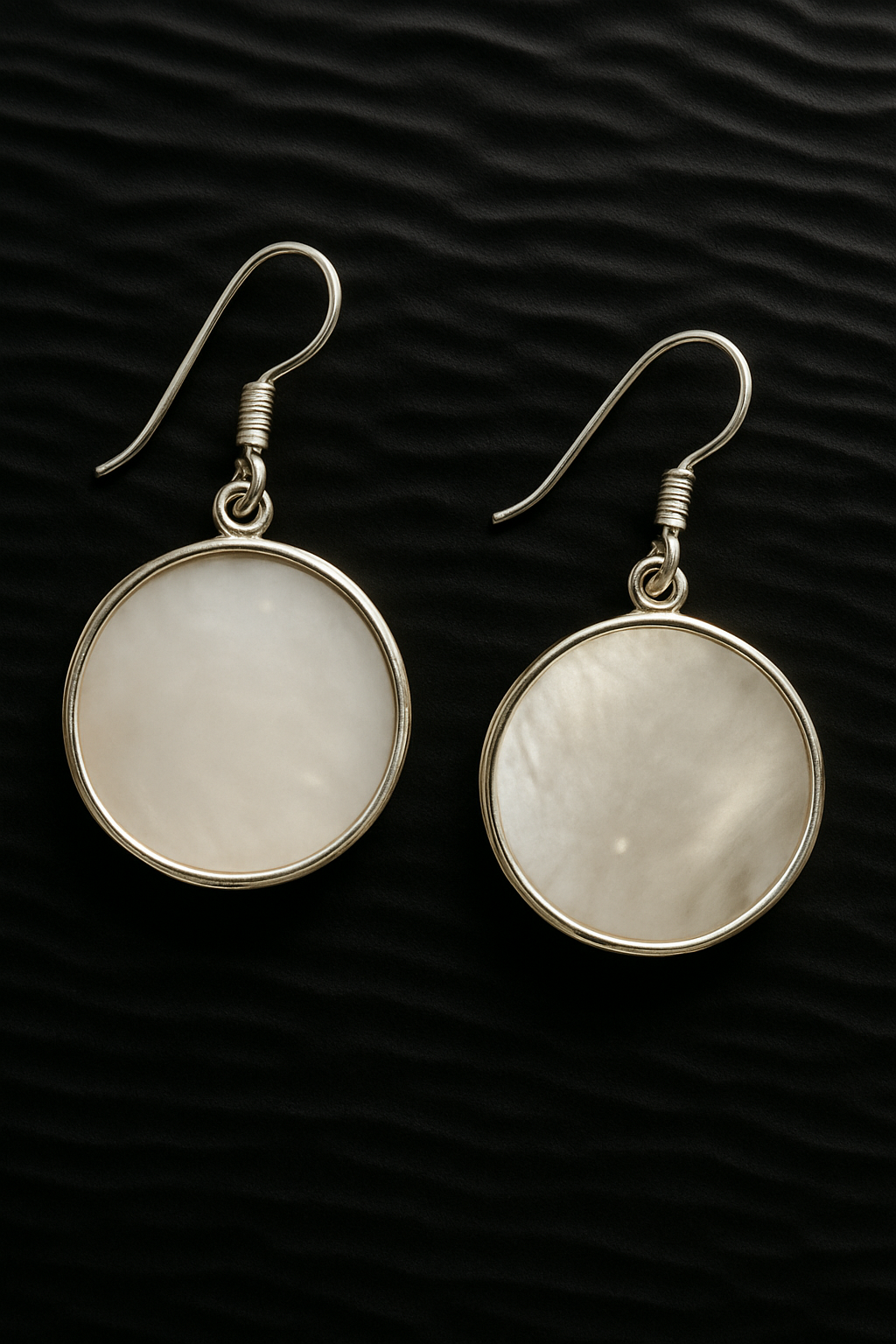 Dual-Sided Swirl Earrings - Mother of Pearl & 925 Silver