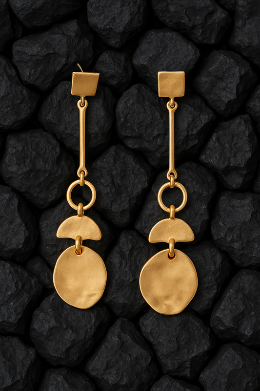 Champagne Abstract Drop Earrings