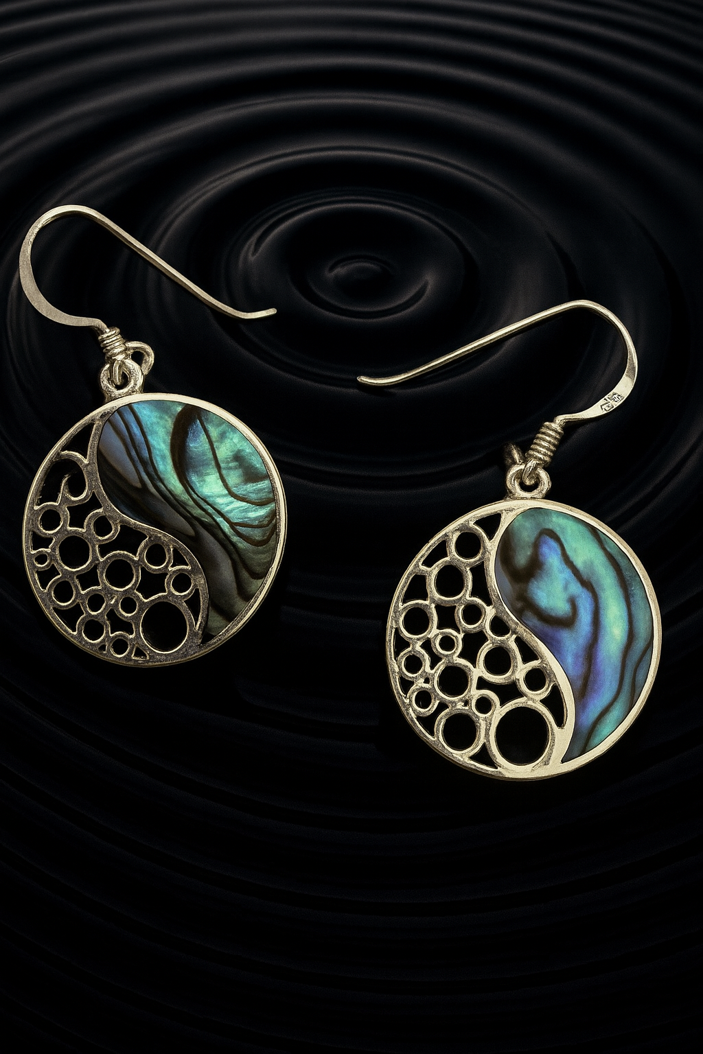 Ocean Aura Earrings - Abalone & 925 Silver