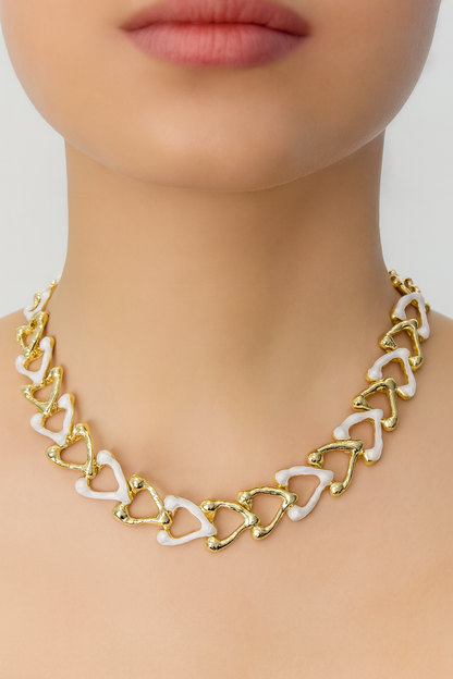 Dual Heart Modern Necklace