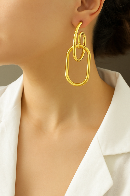 Golden Loop Danglers