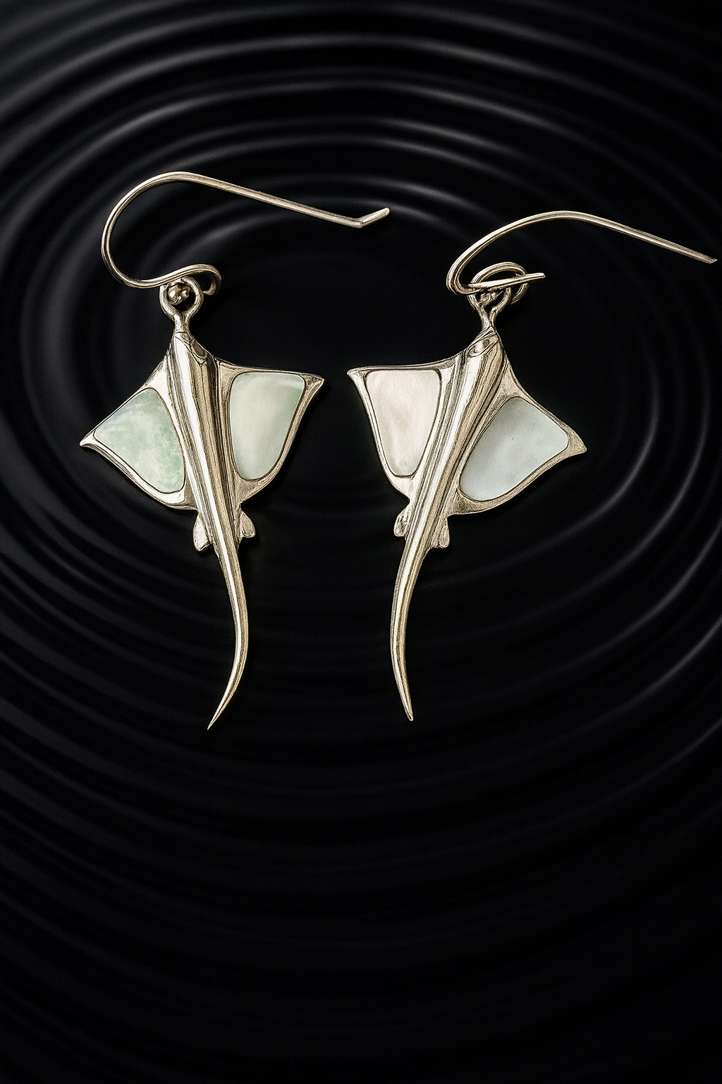 925 Silver Stingray Mother of Pearl Drops