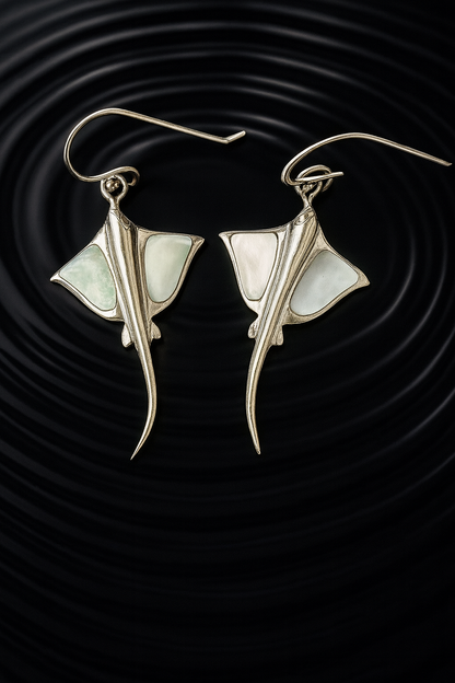 925 Silver Stingray Mother of Pearl Drops