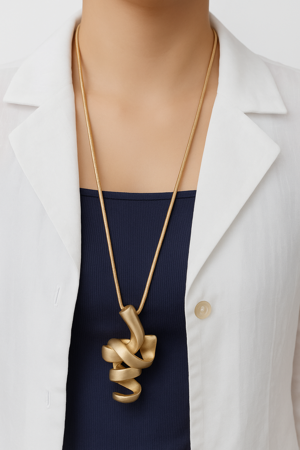 Golden Flow Pendant Necklace
