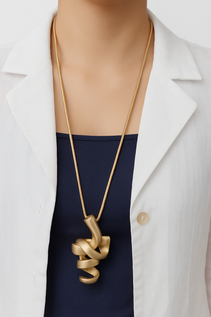 Golden Flow Pendant Necklace