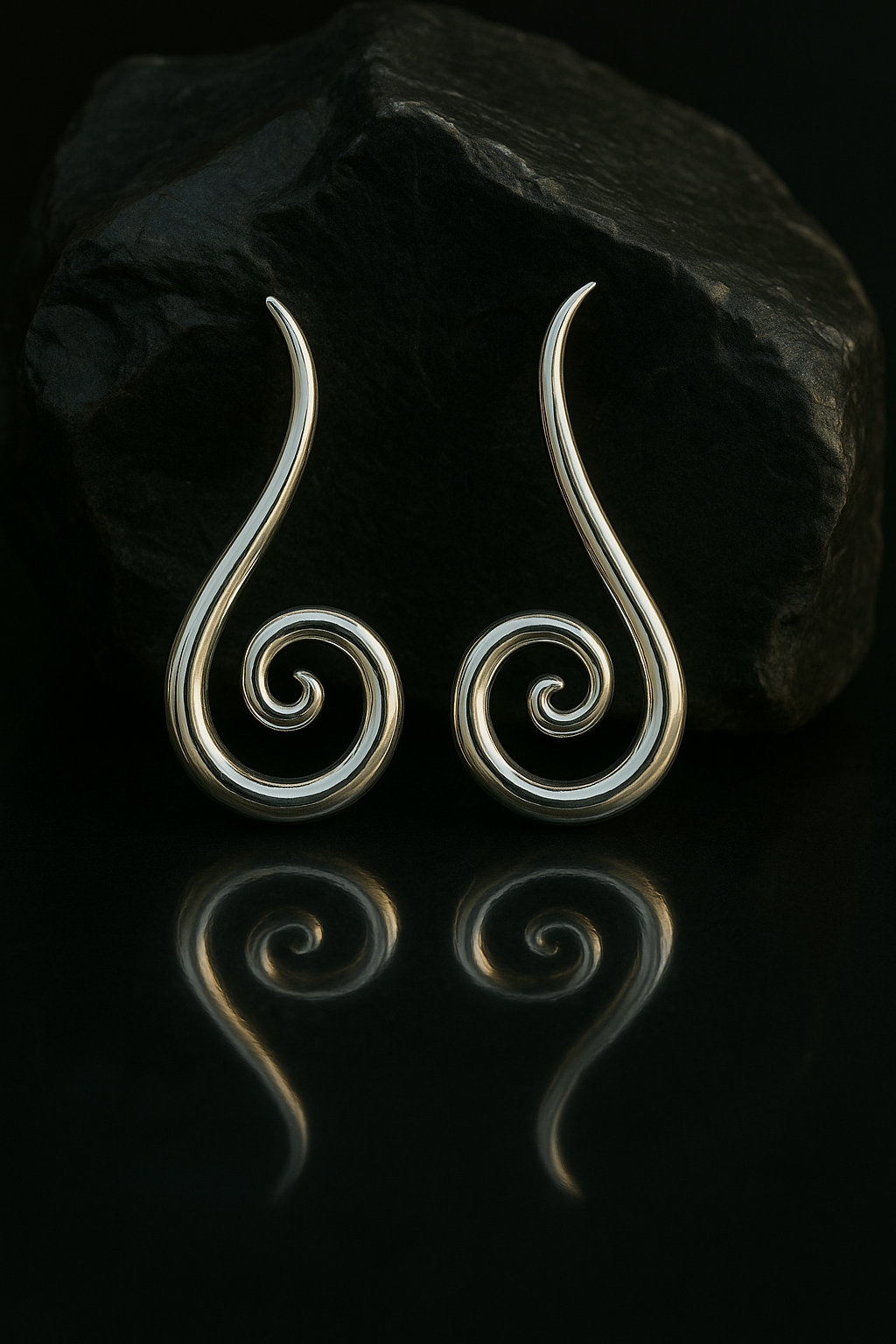Silver Twist Drop Earrings