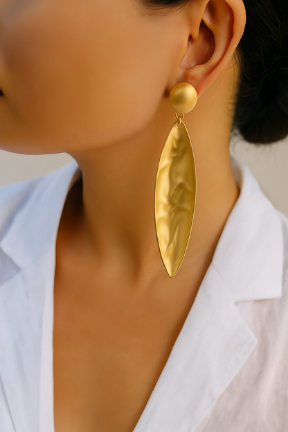 Sunlit Leaf Drop Earrings