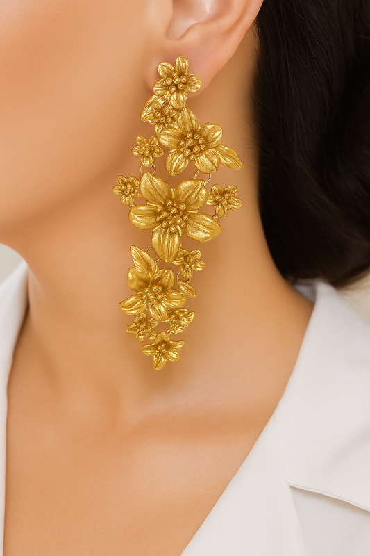 Golden Blossom Danglers