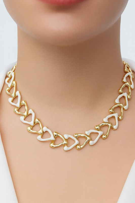 Dual Heart Modern Necklace