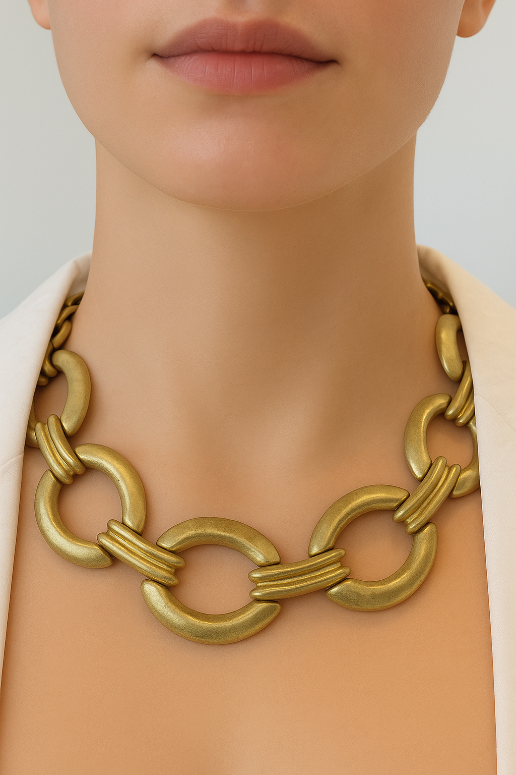 Golden Monarchy Link Collar Necklace