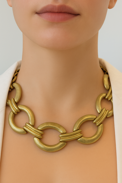 Golden Monarchy Link Collar Necklace
