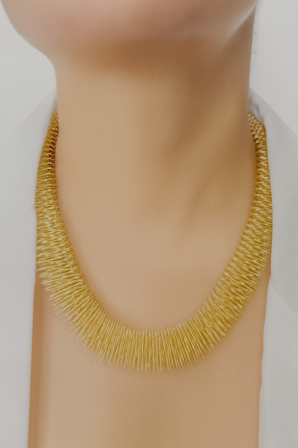 Golden Spiral Collar Necklace