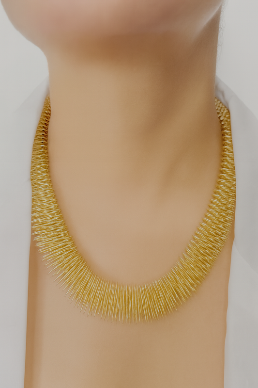 Golden Spiral Collar Necklace