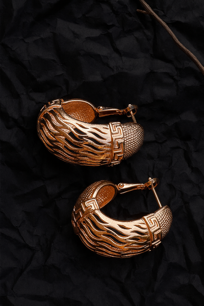 Rose Webbed Hoop Earrings