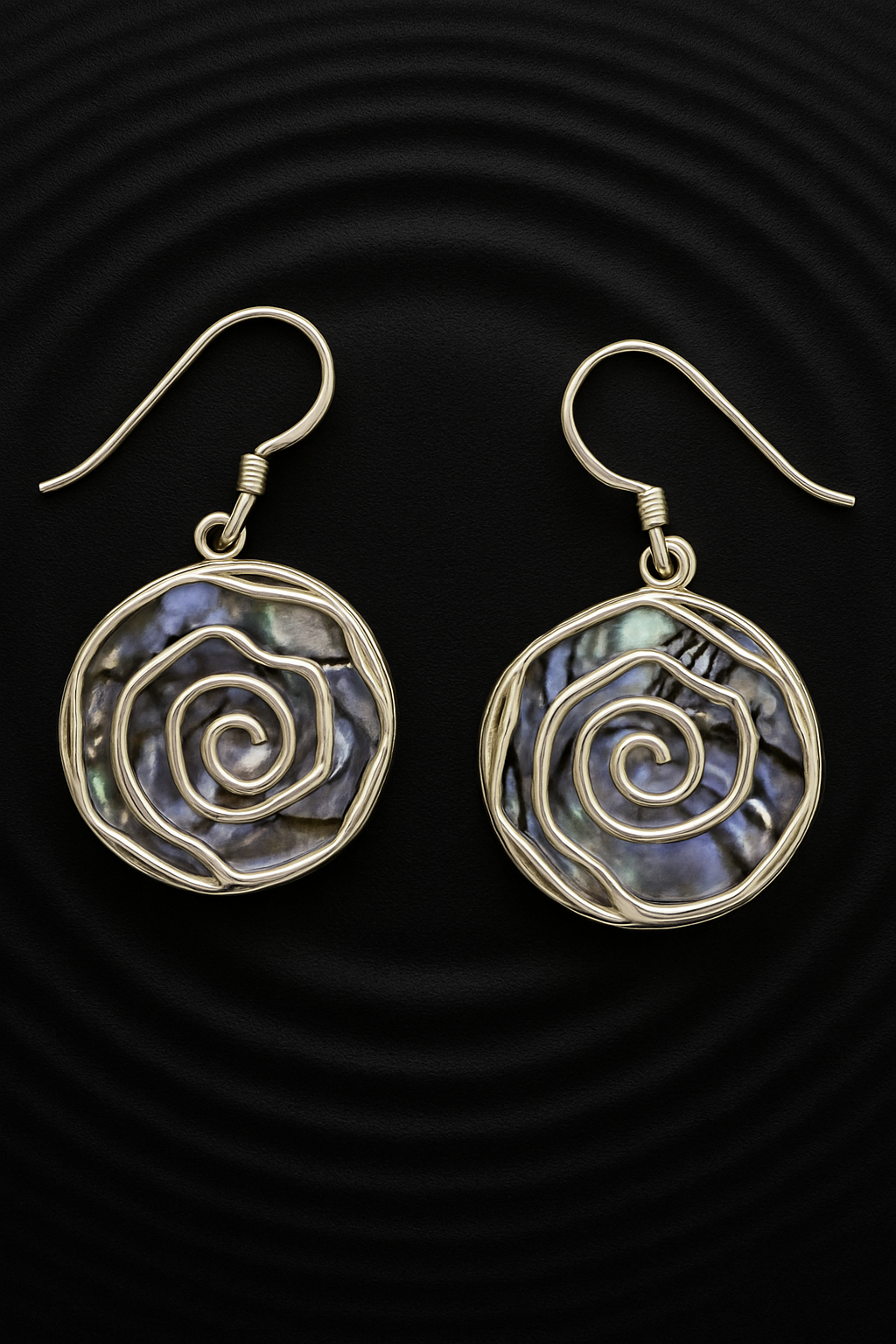 Dual-Sided Swirl Earrings - Abalone & 925 Silver