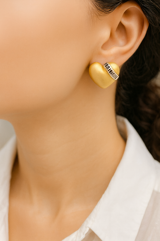 Champagne Heart Studs