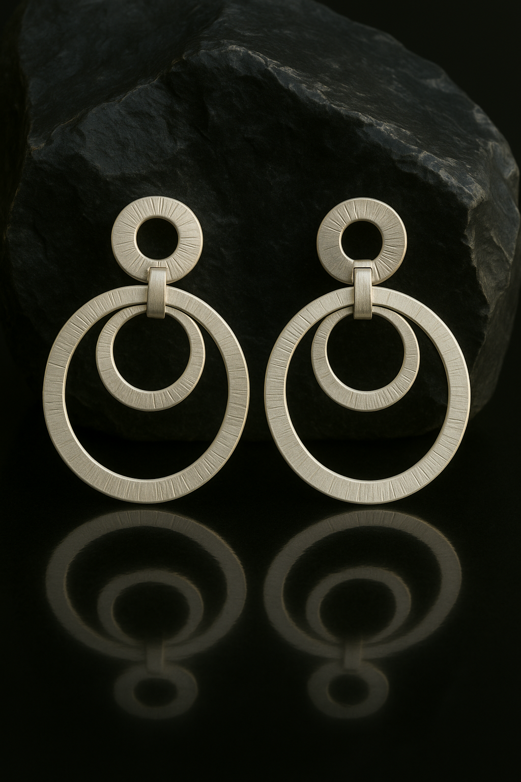 Silver Eclipse Danglers