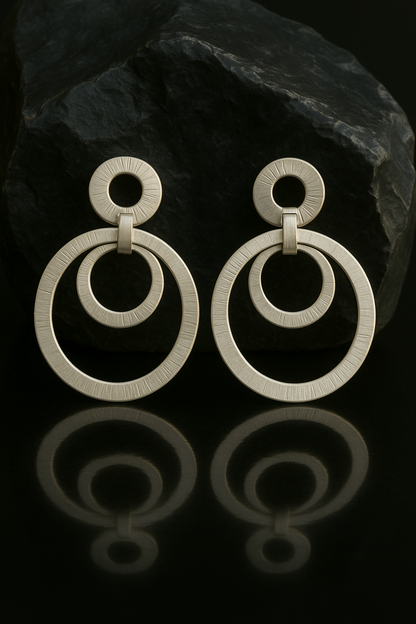 Silver Eclipse Danglers