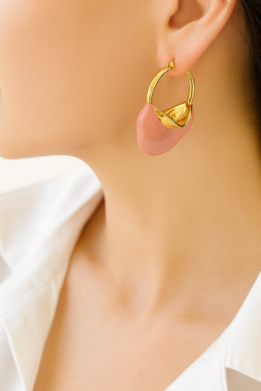 Metallic Curl Hoop Earrings