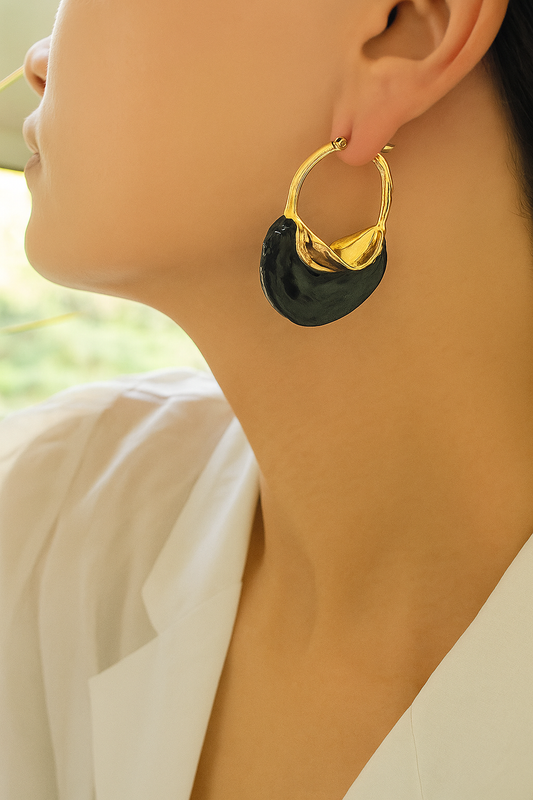 Metallic Curl Hoop Earrings