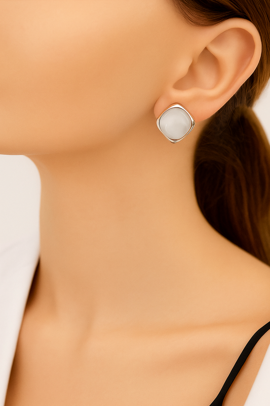 Luna Square Clip-on Earrings