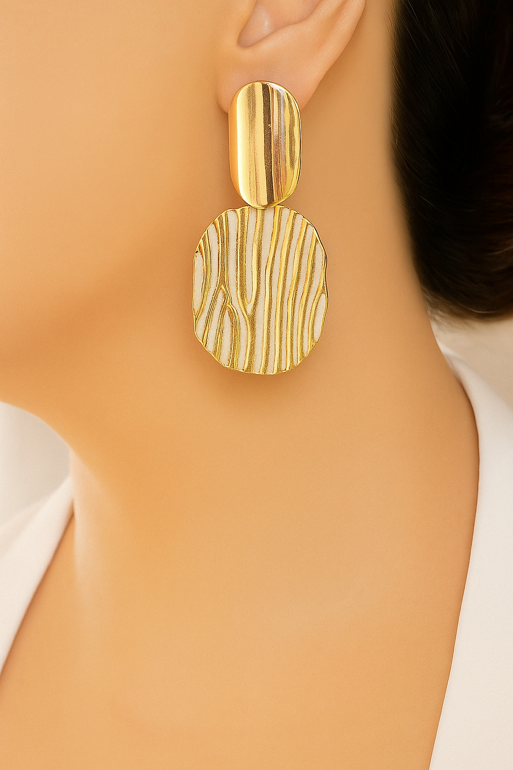 Golden Ripple Danglers