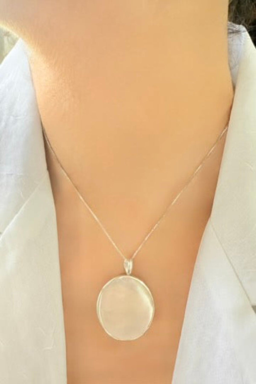 Dual-Sided Swirl Pendant - Mother of Pearl & 925 Silver