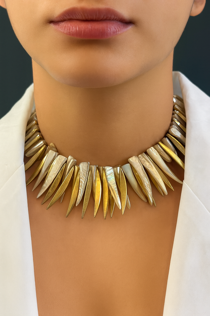 Ocean Spikes Fringe Necklace