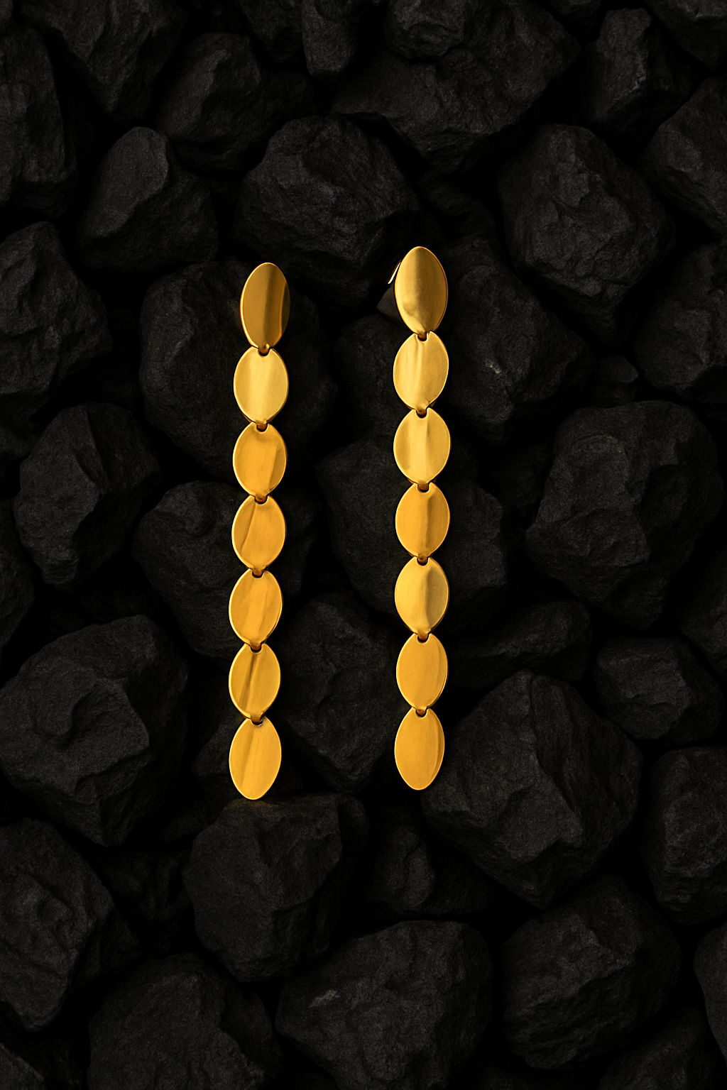 Metallic Petals Drop Earrings