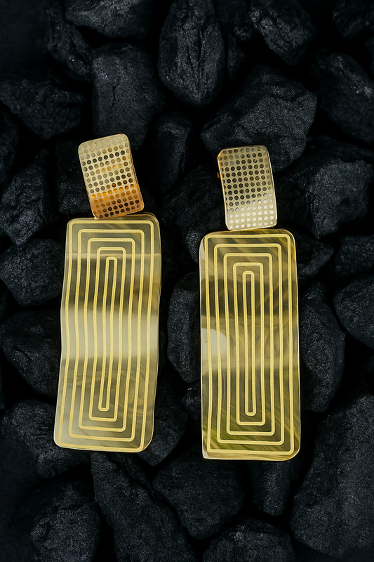 Metallic Maze Drop Earrings