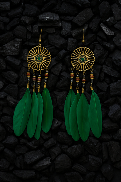 Green Breeze Hook Earrings
