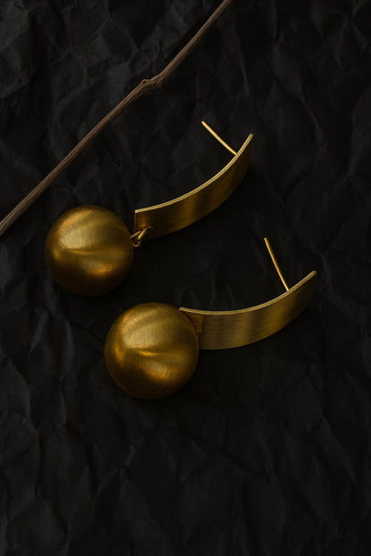 Golden Curve Drop Earrings