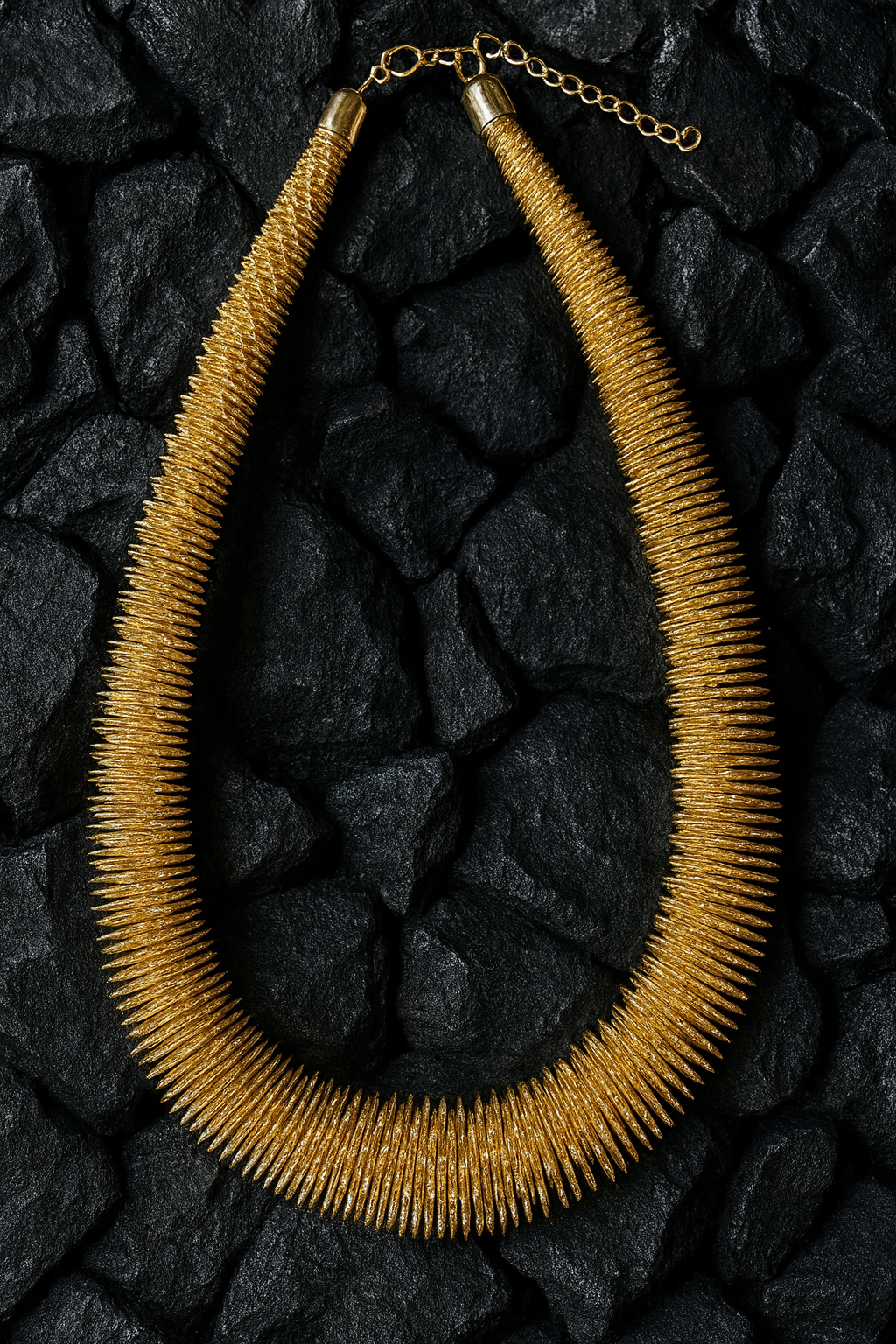 Golden Spiral Collar Necklace