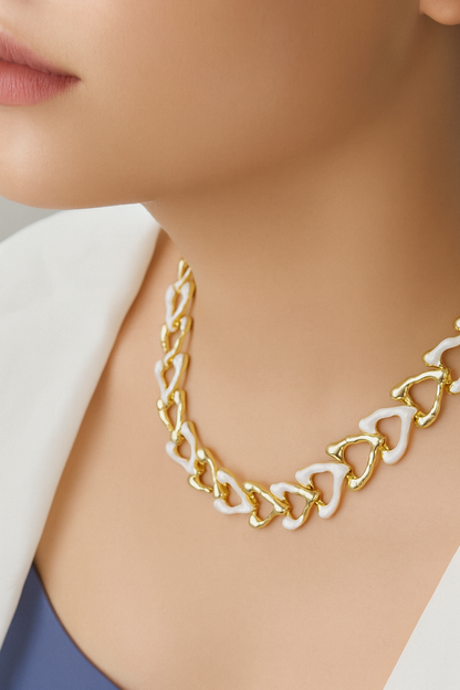 Dual Heart Modern Necklace