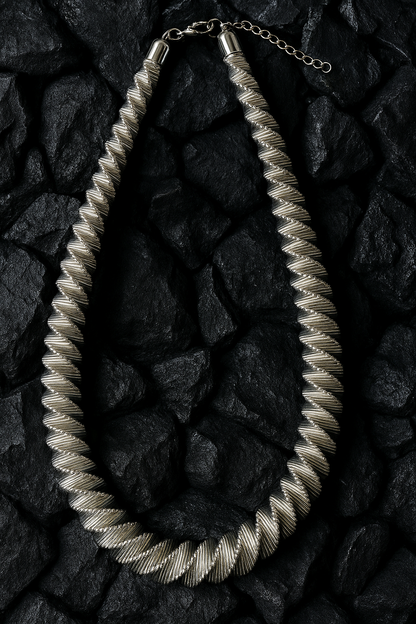 Silver Spiral Collar Necklace