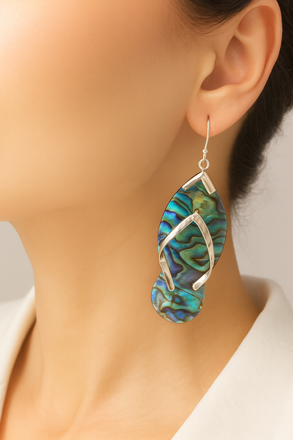 Abalone Slip-ons with 925 Sliver Hooks