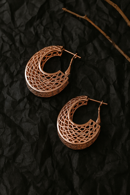 Rose Wave Hoop Earrings