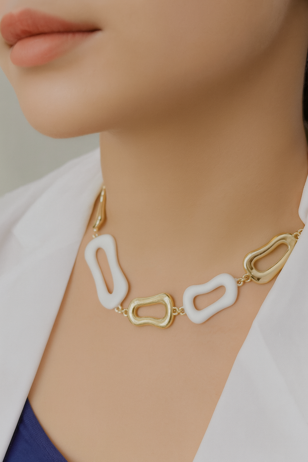 Dual Sculpted Modern Necklace