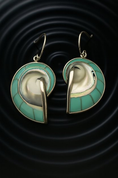 925 Silver Whispers of Turquoise Shells Earrings